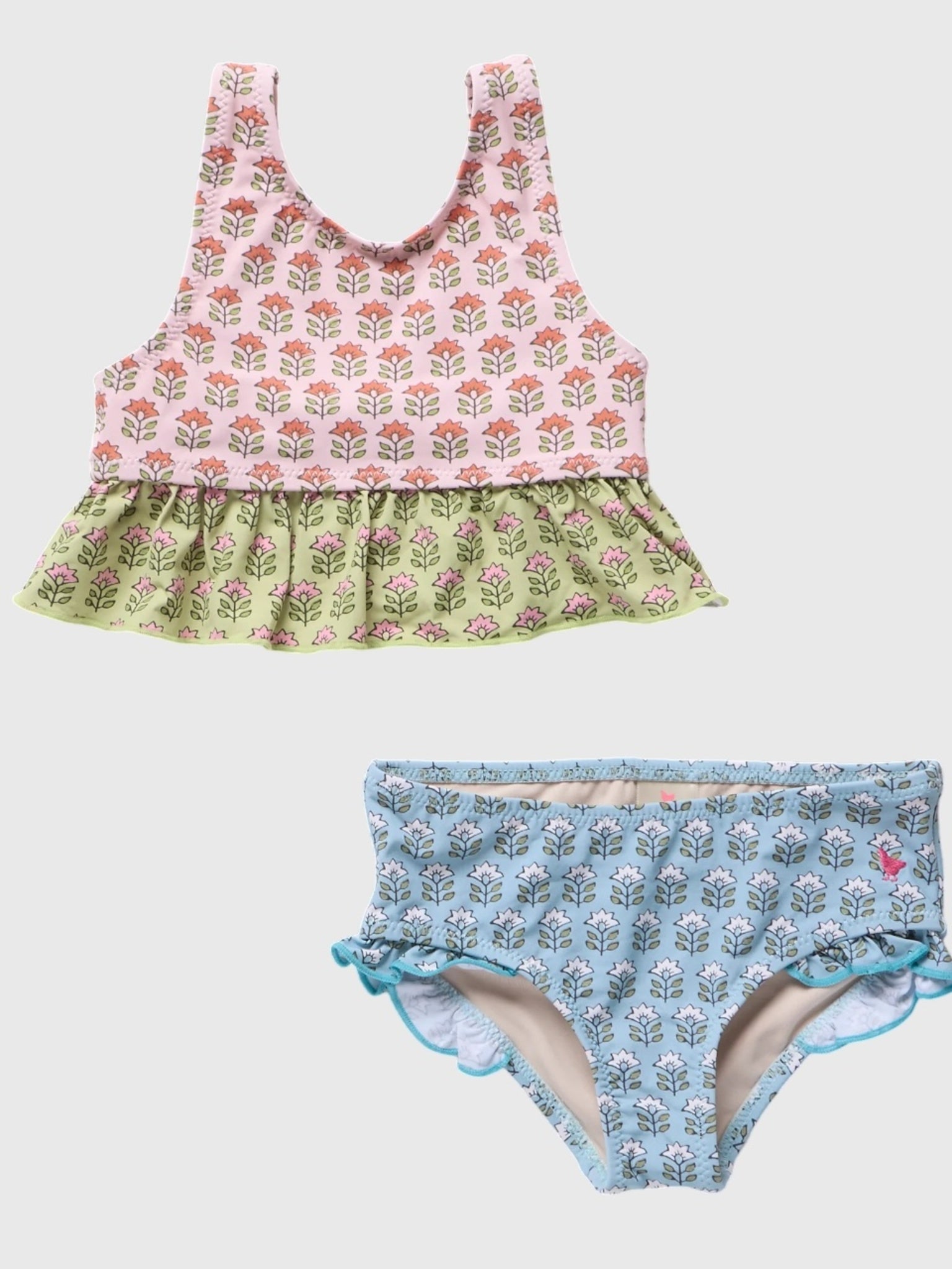 Pink Chicken Girls' Palmer Tankini Set - Saint Bernard