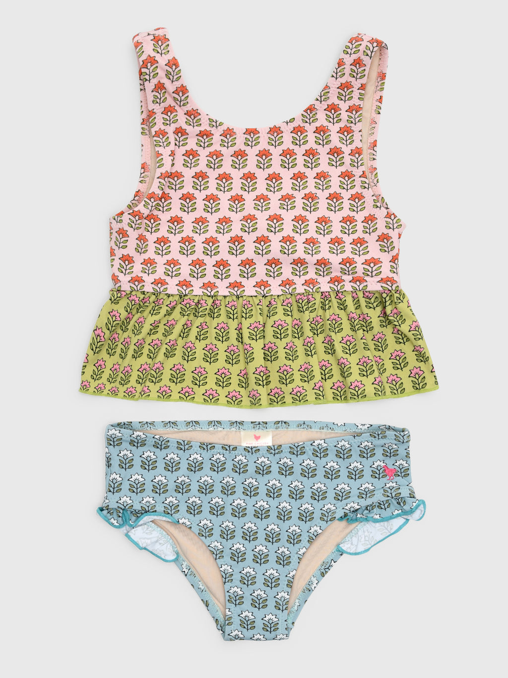 Pink Chicken Girls' Palmer Tankini Set - Saint Bernard