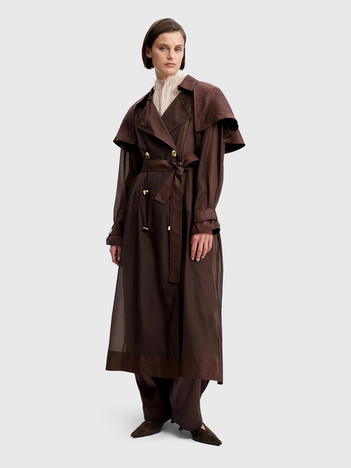 AJE Women's Whisper Trench Coat - Saint Bernard