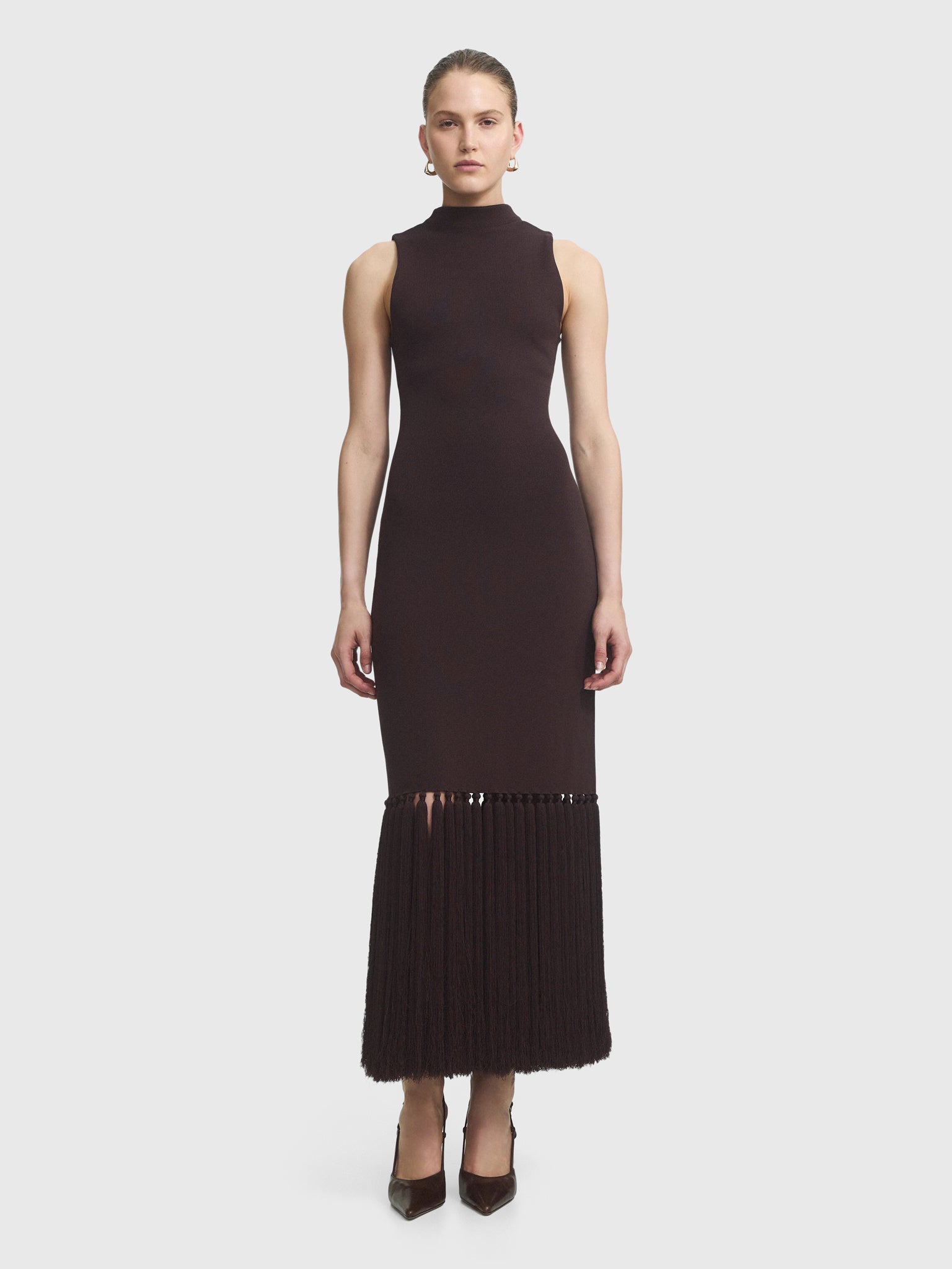 AJE Women's Sofina Knit Tassel Midi Dress