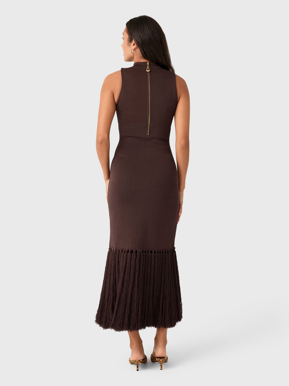 AJE Women's Sofina Knit Tassel Midi Dress - Saint Bernard