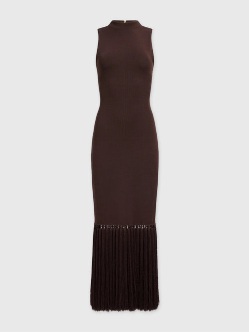AJE Women's Sofina Knit Tassel Midi Dress