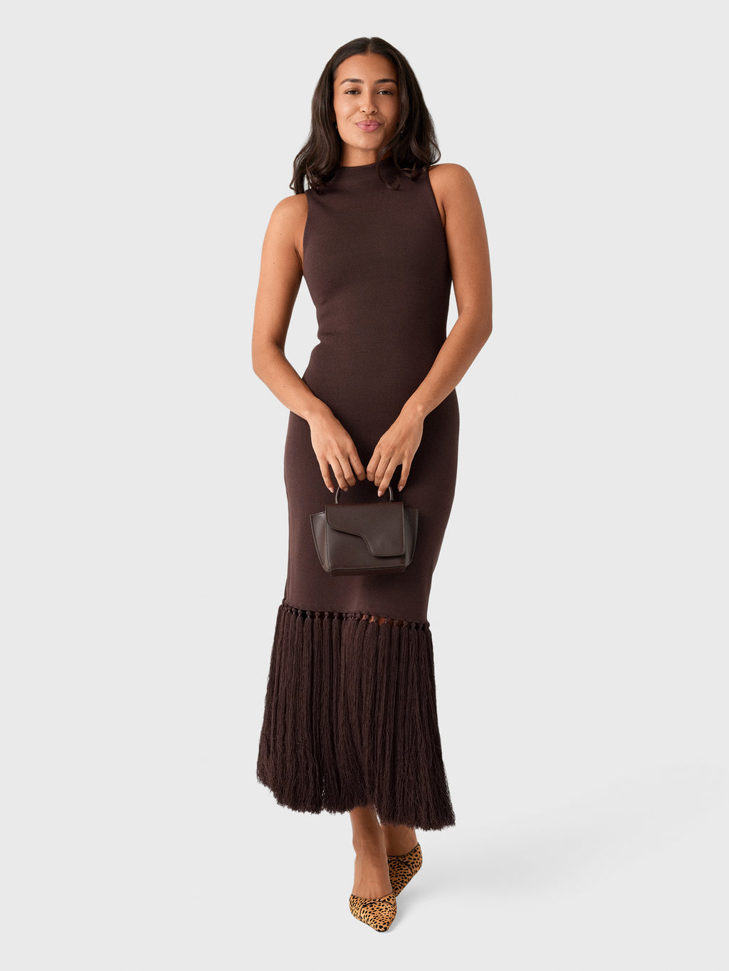 AJE Women's Sofina Knit Tassel Midi Dress - Saint Bernard