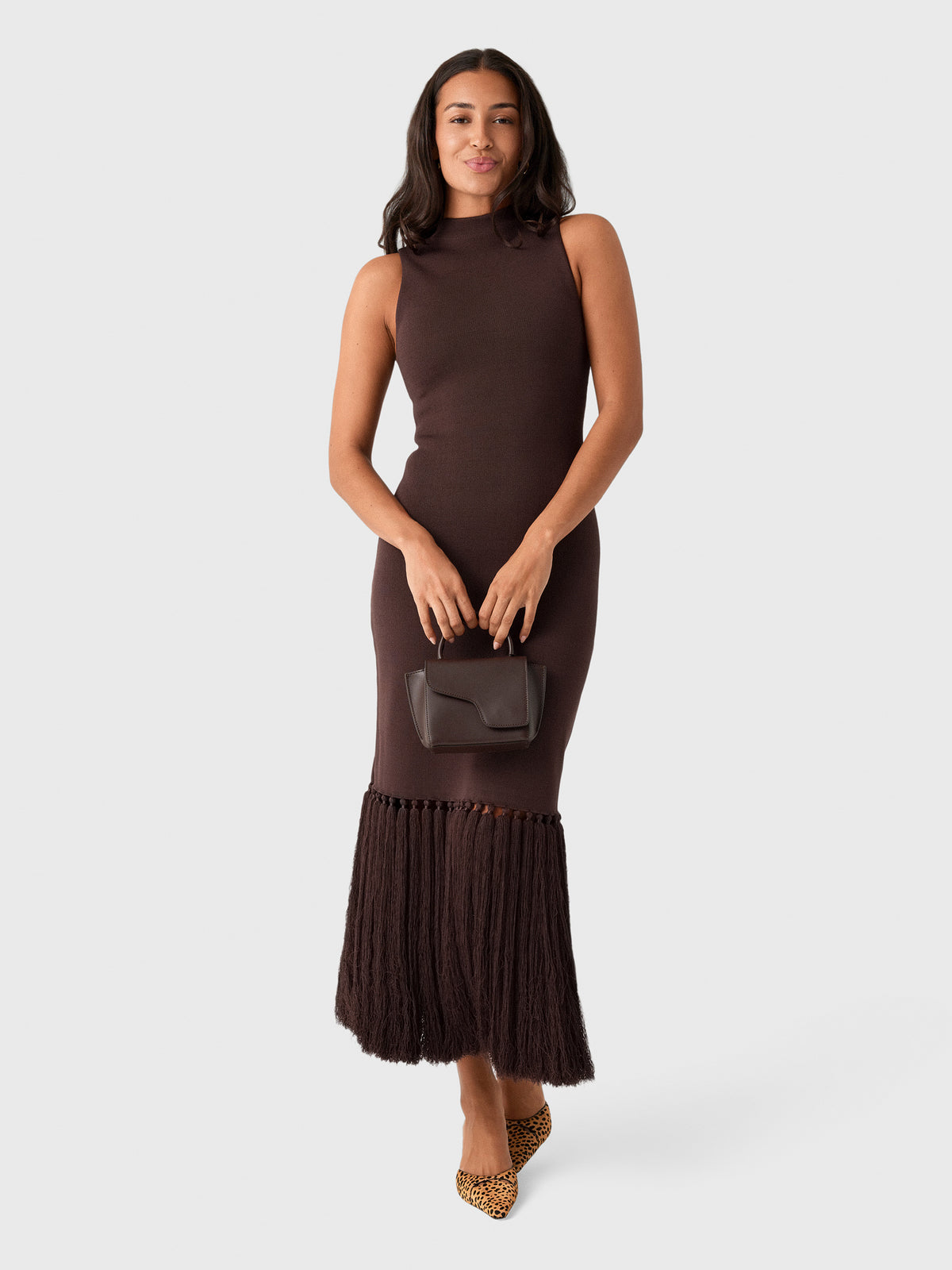 AJE Women's Sofina Knit Tassel Midi Dress - Saint Bernard