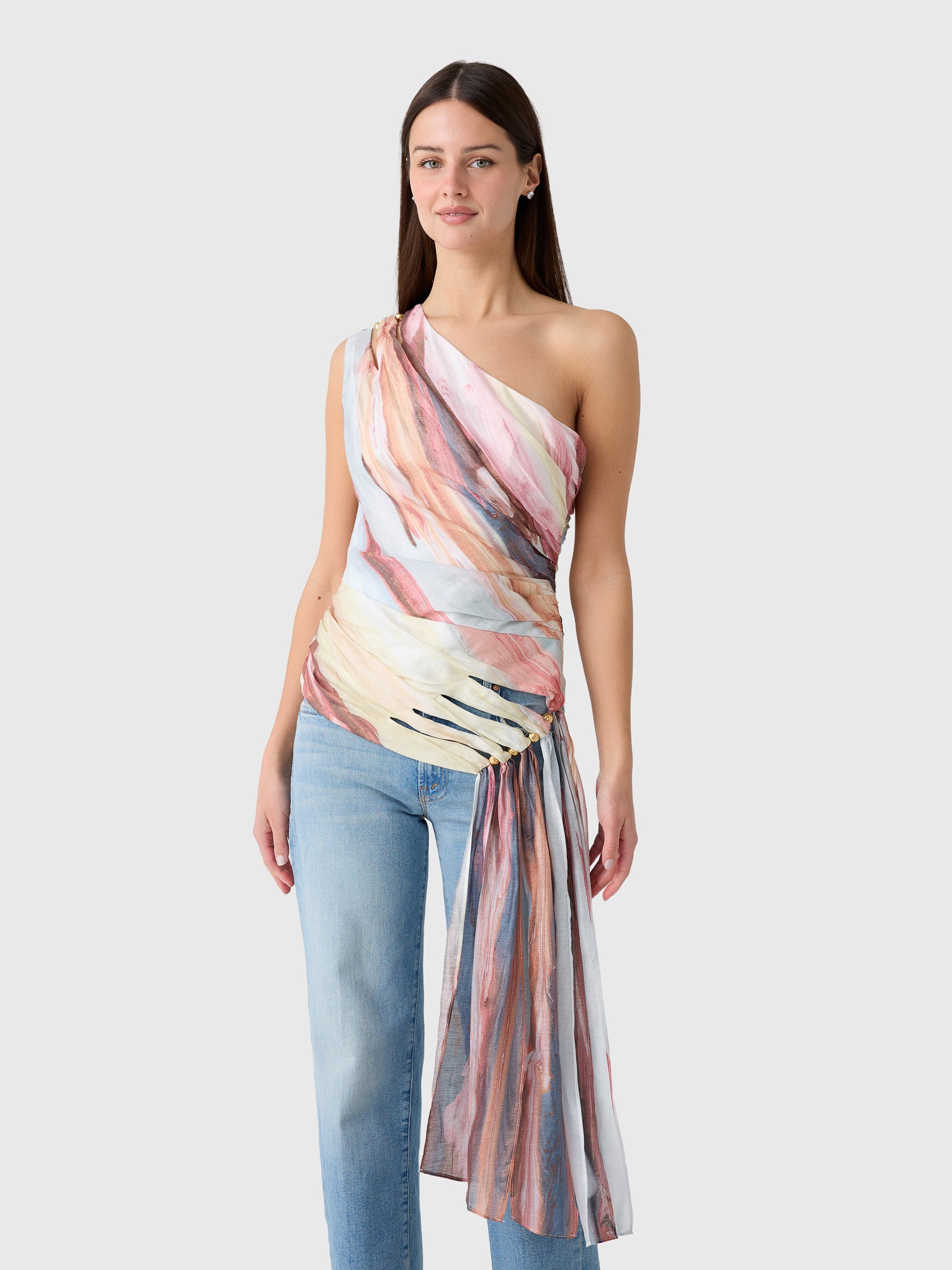 AJE Women's Capture One Shoulder Top - Saint Bernard