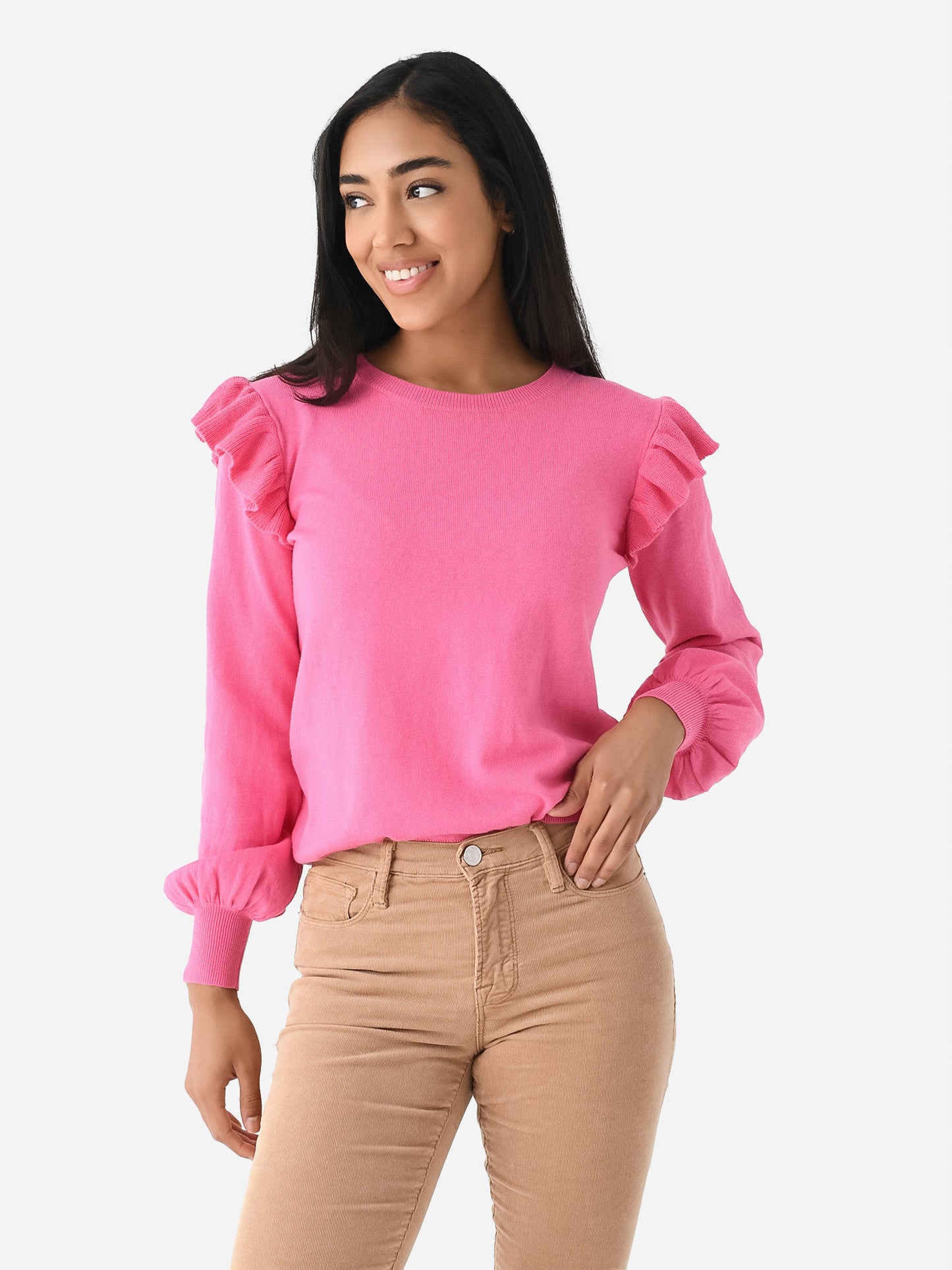 J Society Women's Ruffle Sleeve Sweater
