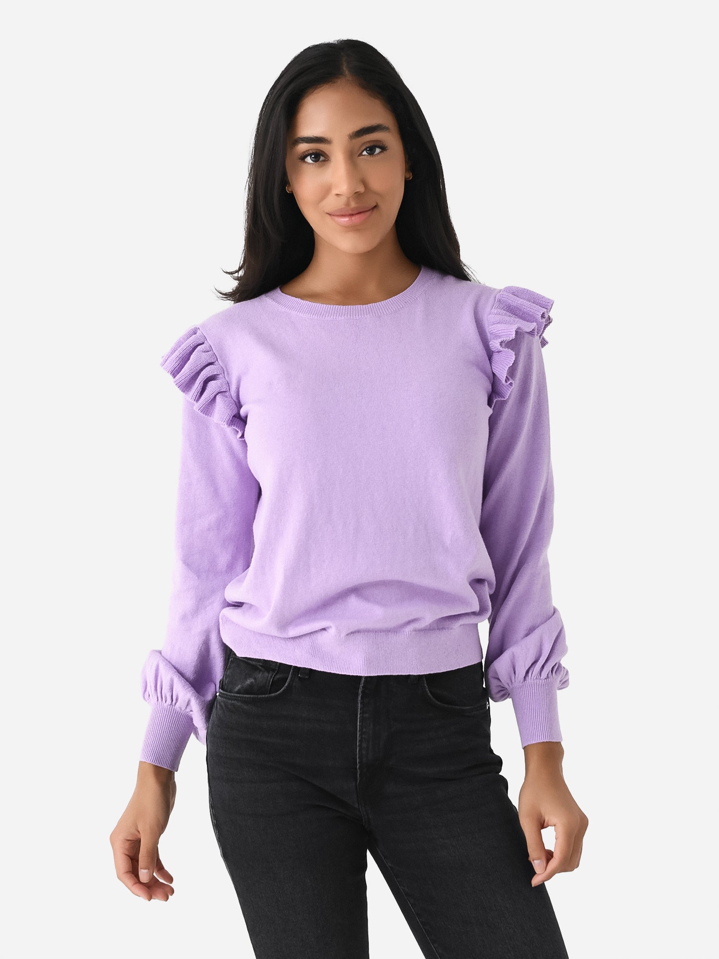 J Society Women's Ruffle Sleeve Sweater