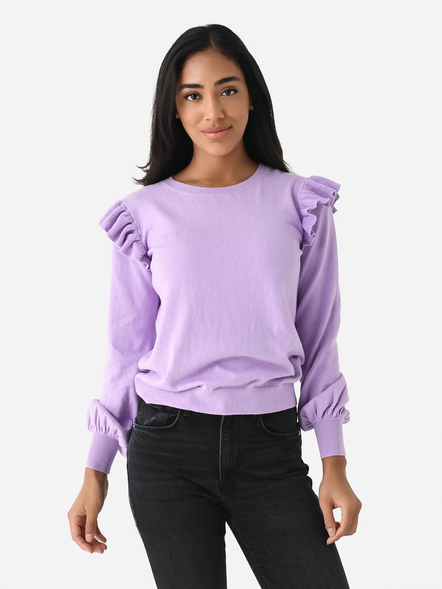 J Society Women's Ruffle Sleeve Sweater - Saint Bernard