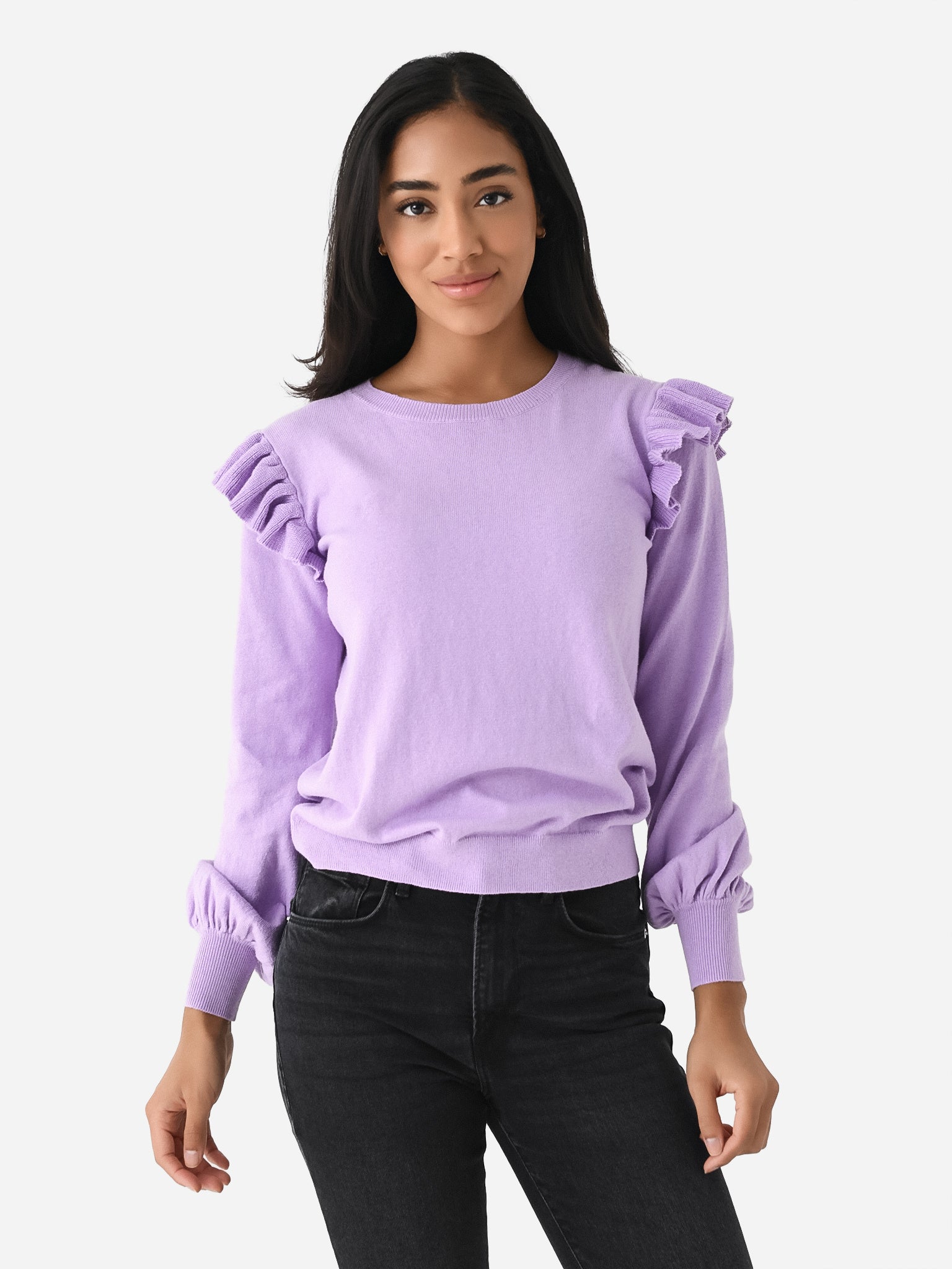 J Society Women's Ruffle Sleeve Sweater - Saint Bernard