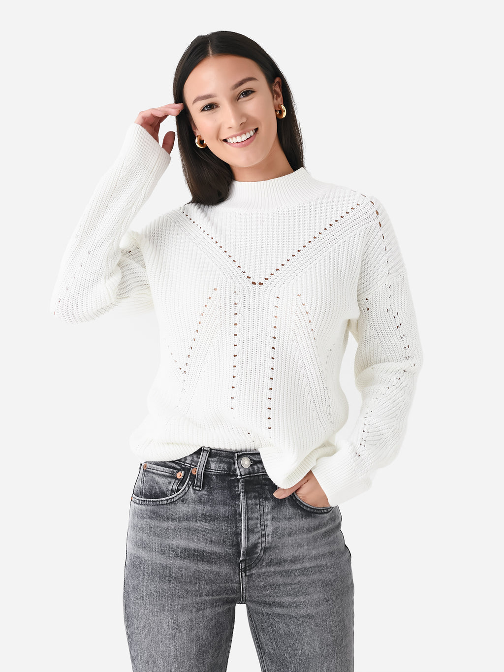 J Society Women's Mock Neck Sweater - Saint Bernard