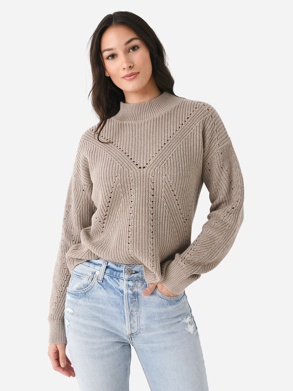 J Society Women's Mock Neck Sweater - Saint Bernard
