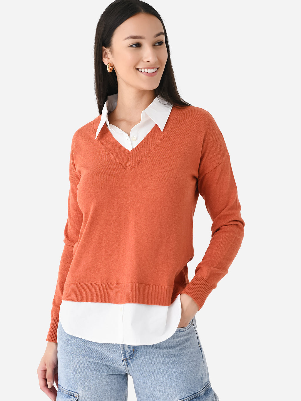 J Society Women's No Distress Sweater - Saint Bernard