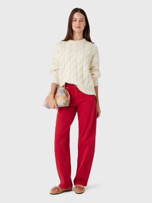 Jenni Kayne Women's Serena Cable Crewneck Sweater - Saint Bernard