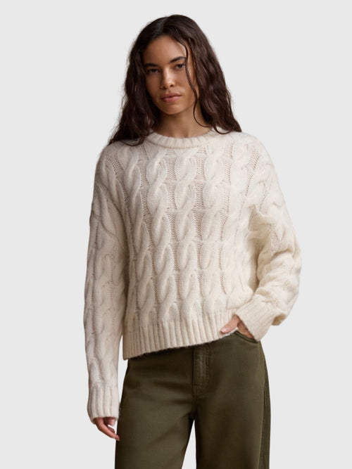 Jenni Kayne Women's Serena Cable Crewneck Sweater - Saint Bernard