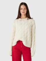 Jenni Kayne Women's Serena Cable Crewneck Sweater - Saint Bernard