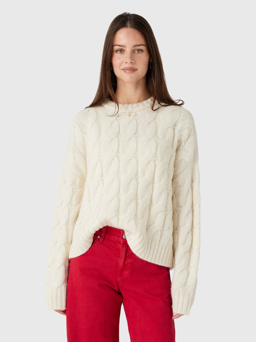 Jenni Kayne Women's Serena Cable Crewneck Sweater - Saint Bernard