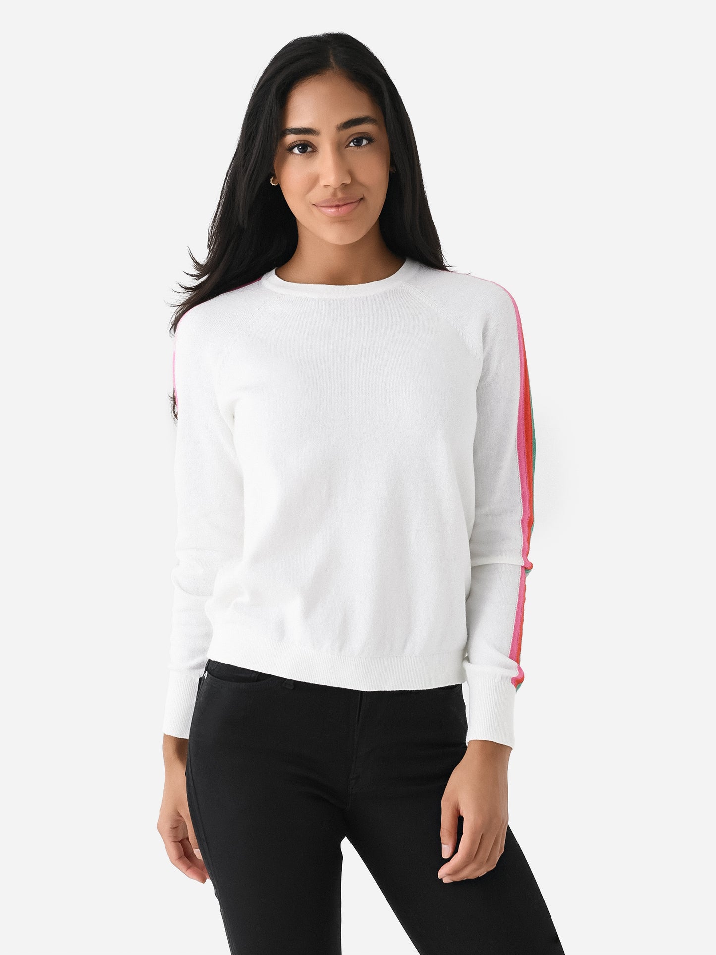 J Society Women's Stripe Sleeve Sweater