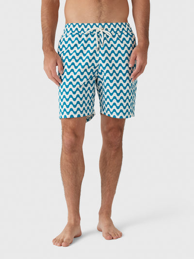 Frescobol Carioca Men's Santos Board Copacabana Swim Trunk - Saint Bernard