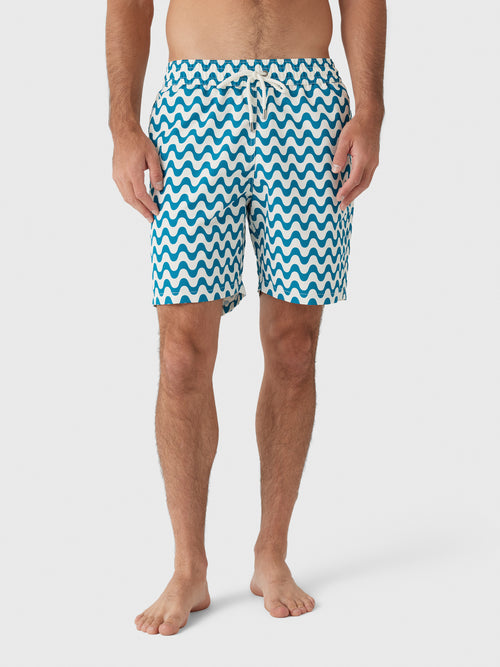 Frescobol Carioca Men's Santos Board Copacabana Swim Trunk - Saint Bernard