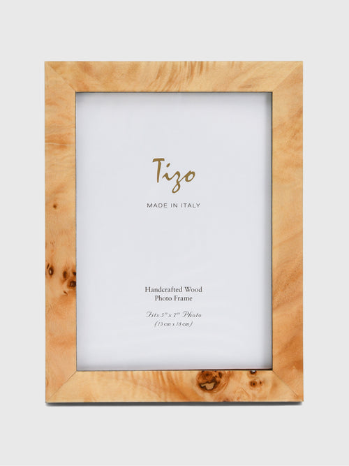 TIZO Narrow Burl Pattern Wood 5x7 Photo Frame