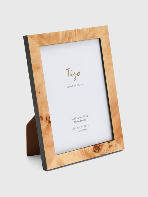 TIZO Narrow Burl Pattern Wood 5x7 Photo Frame