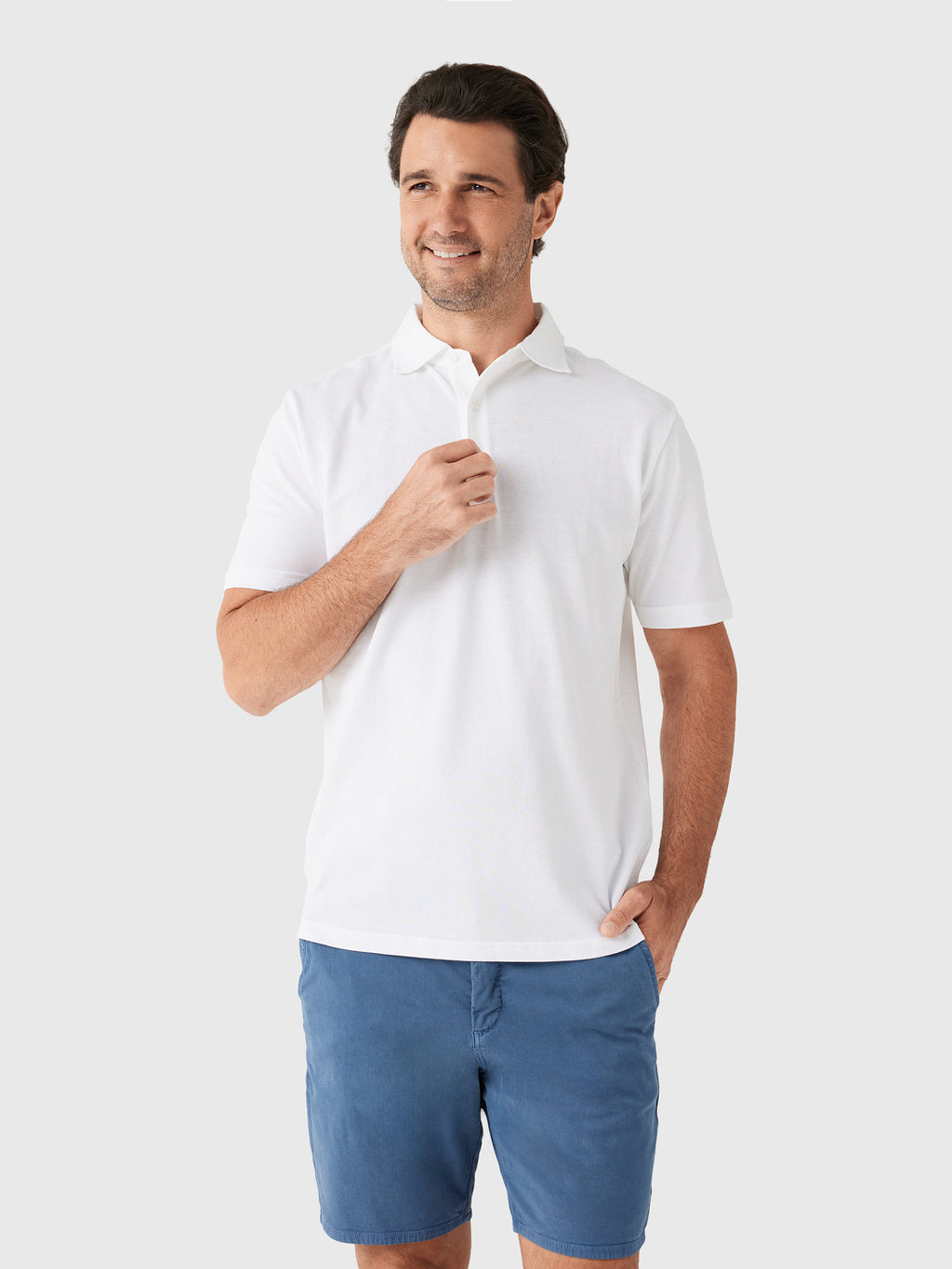 Frescobol Carioca Men's Luca Cotton Piqué Polo - Saint Bernard