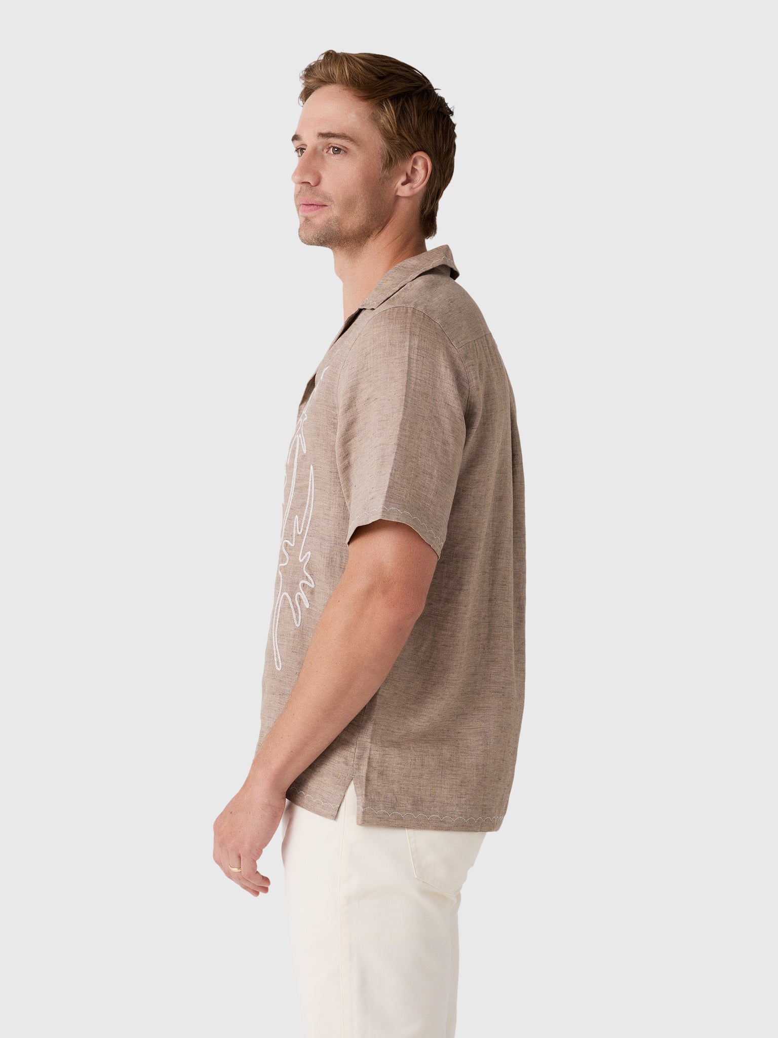 Frescobol Carioca Men's Alves Linen Shirt - Saint Bernard