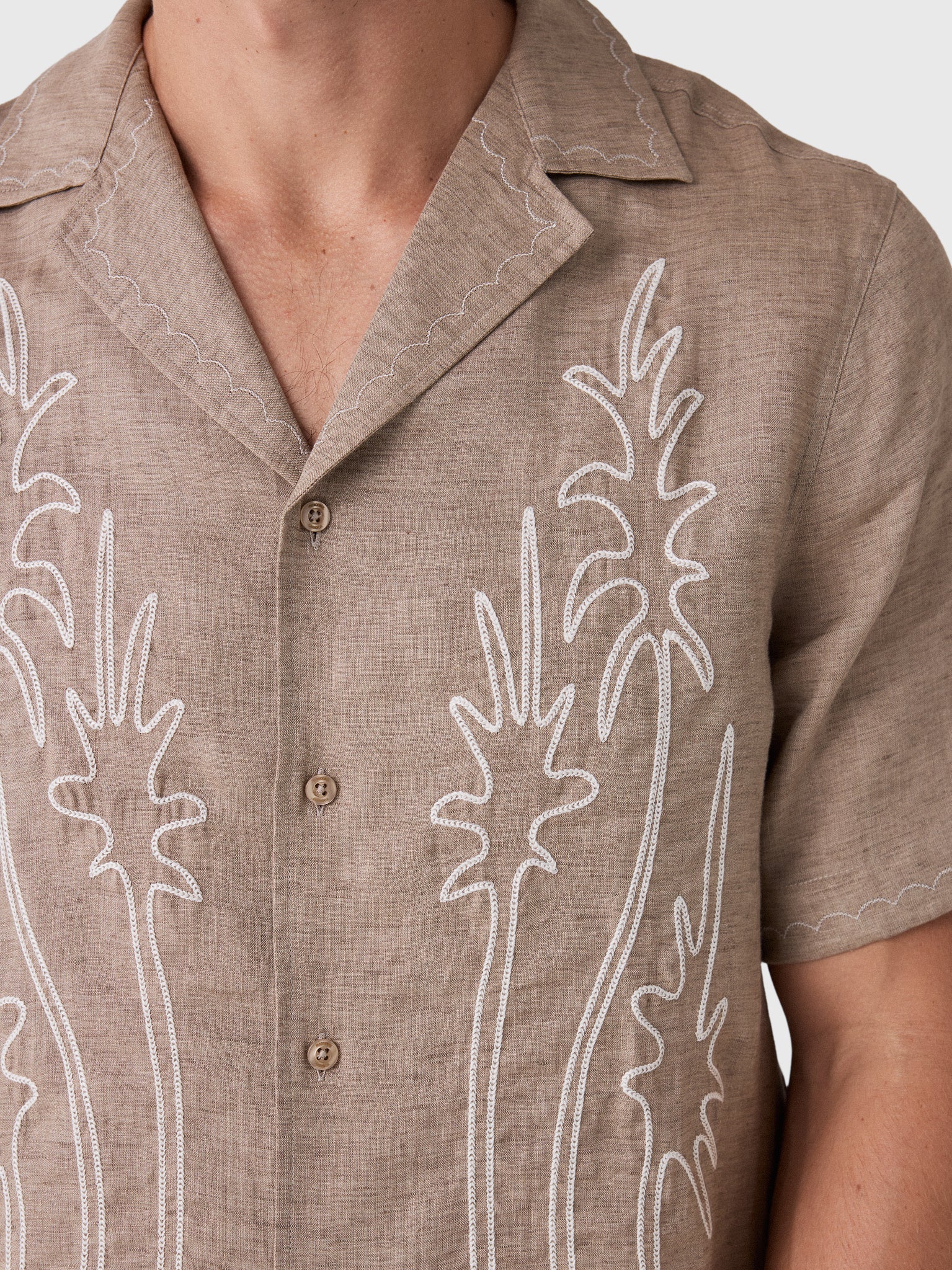 Frescobol Carioca Men's Alves Linen Shirt - Saint Bernard