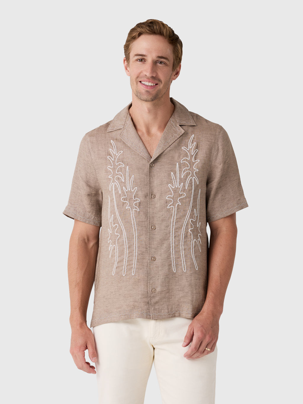 Frescobol Carioca Men's Alves Linen Shirt - Saint Bernard