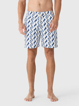 Frescobol Carioca Men's Santos Board Copa Paisley Swim Trunk - Saint Bernard