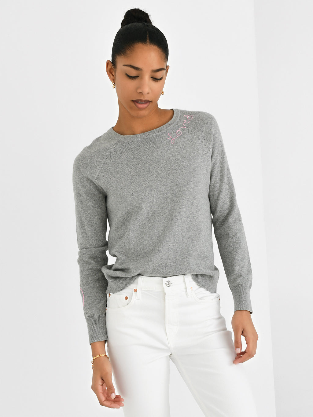 J Society Women's Love Stitch Crew Sweater - Saint Bernard