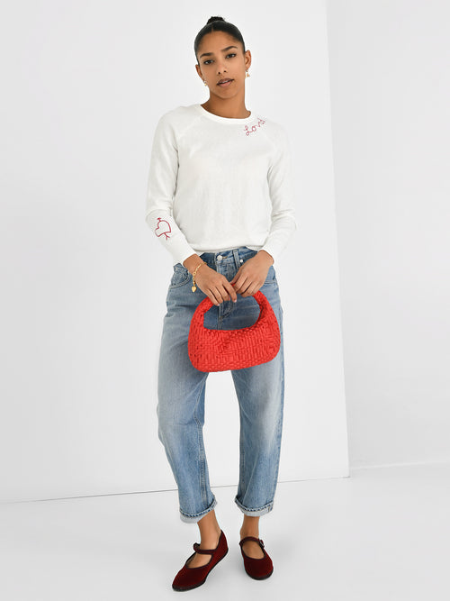 J Society Women's Love Stitch Crew Sweater