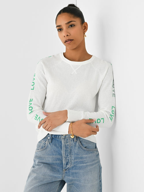 J Society Women's Love Sleeve Crew Sweater