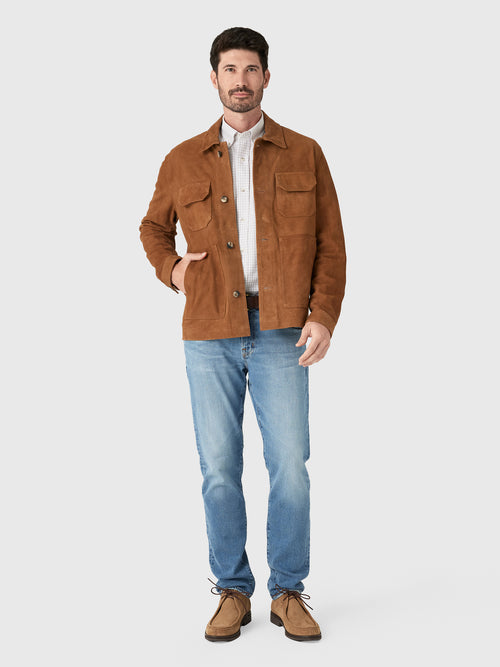 Frescobol Carioca Men's Ravi Suede Jacket - Saint Bernard