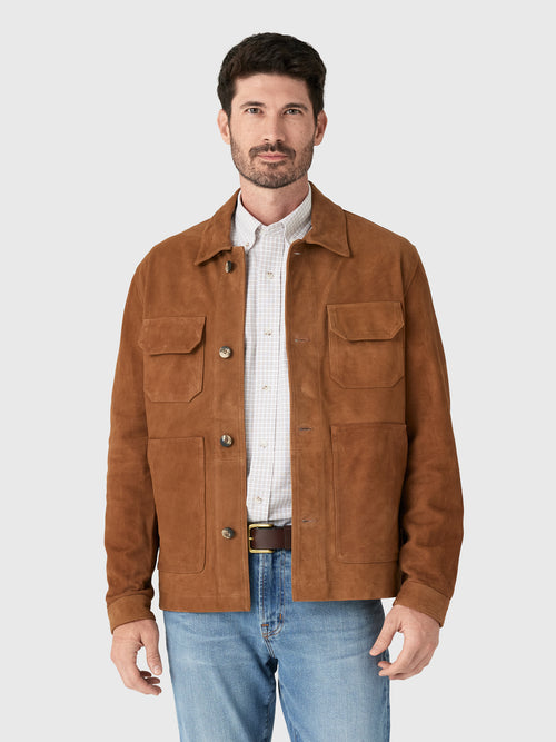 Frescobol Carioca Men's Ravi Suede Jacket - Saint Bernard
