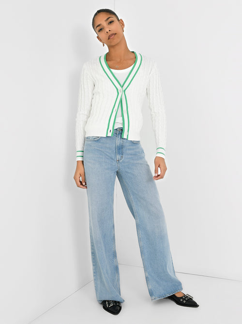 J Society Women's Cable Varsity Cardigan