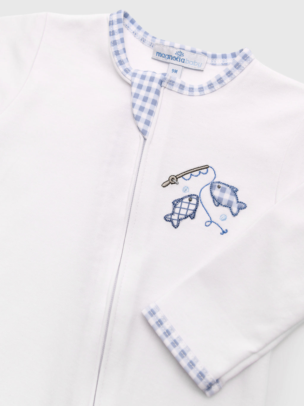Magnolia Baby Baby Gone Fishing Appliqué Zip Footie - Saint Bernard