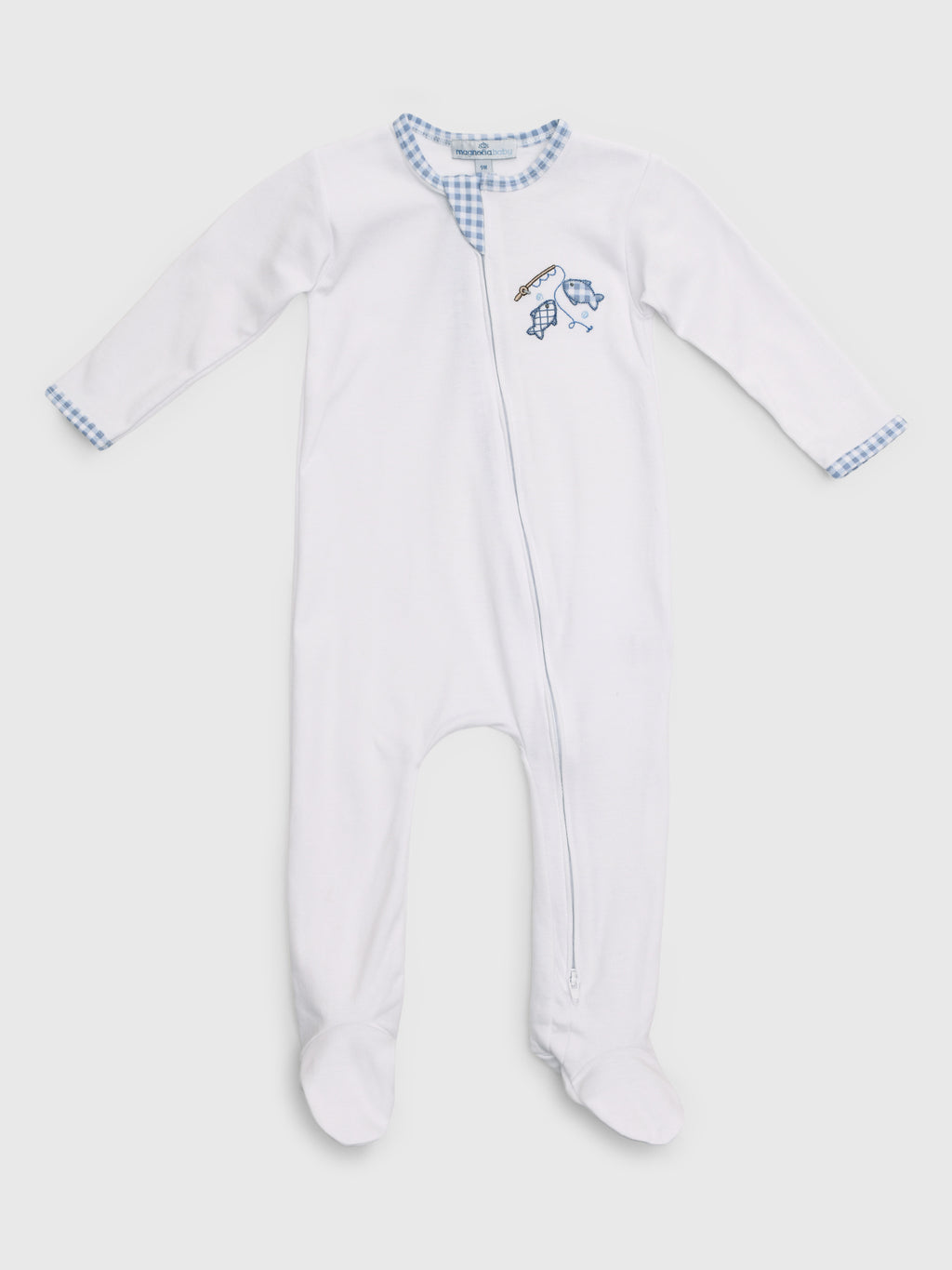 Magnolia Baby Baby Gone Fishing Appliqué Zip Footie - Saint Bernard