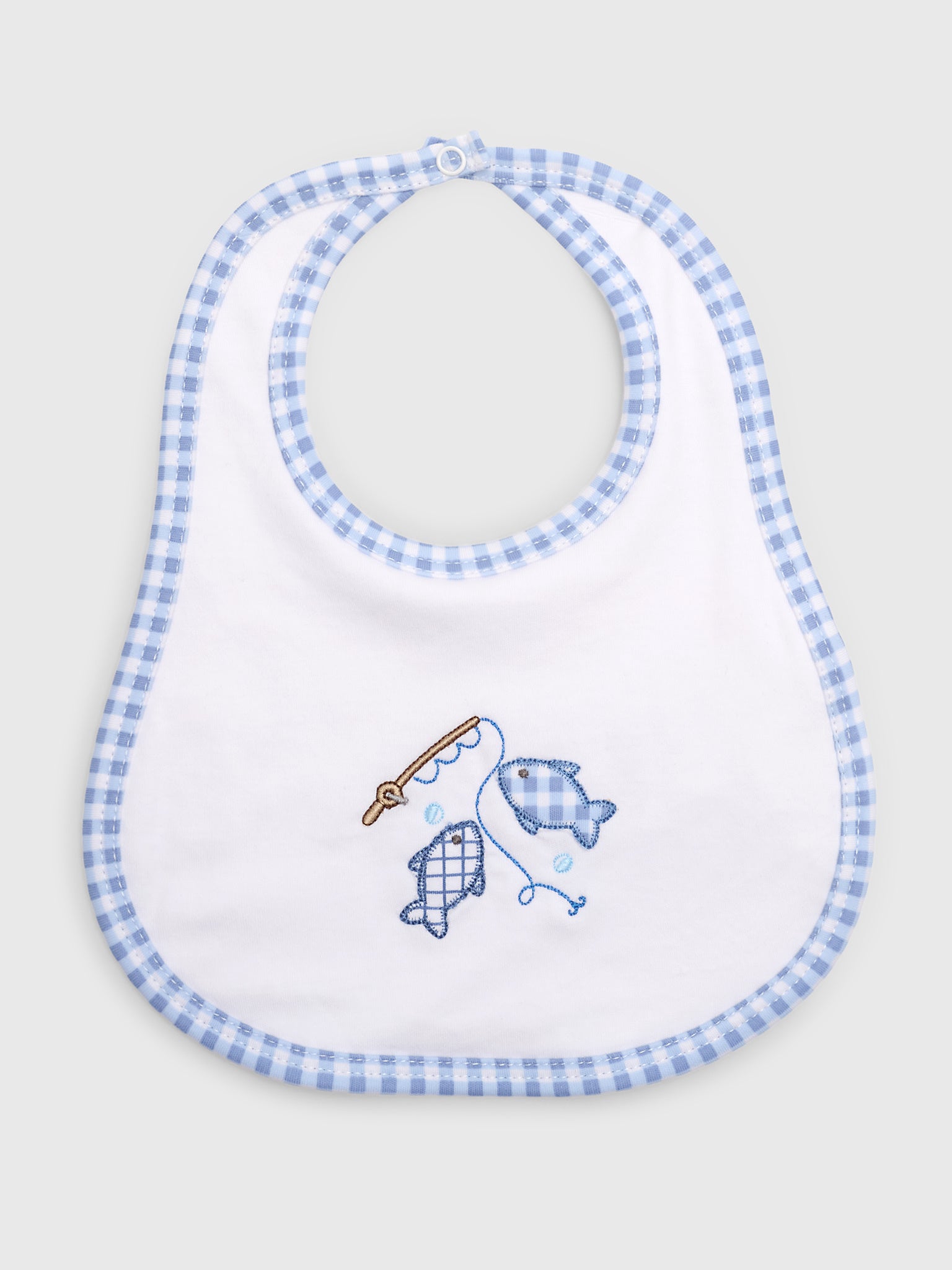 Magnolia Baby Baby Gone Fishing Appliqué Bib - Saint Bernard