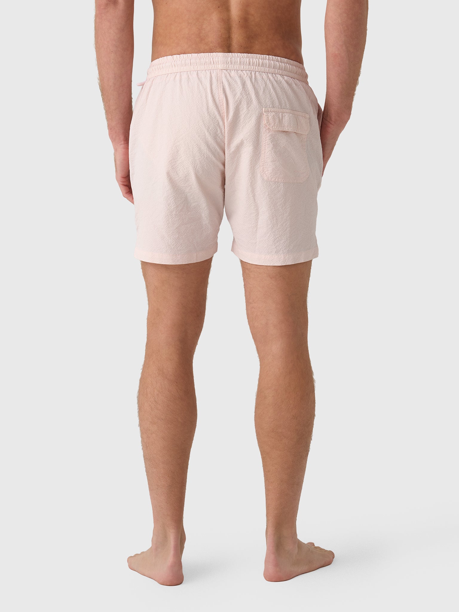 04651 / A Trip In A Bag Men's Mono Seersucker Swim Trunk - Saint Bernard