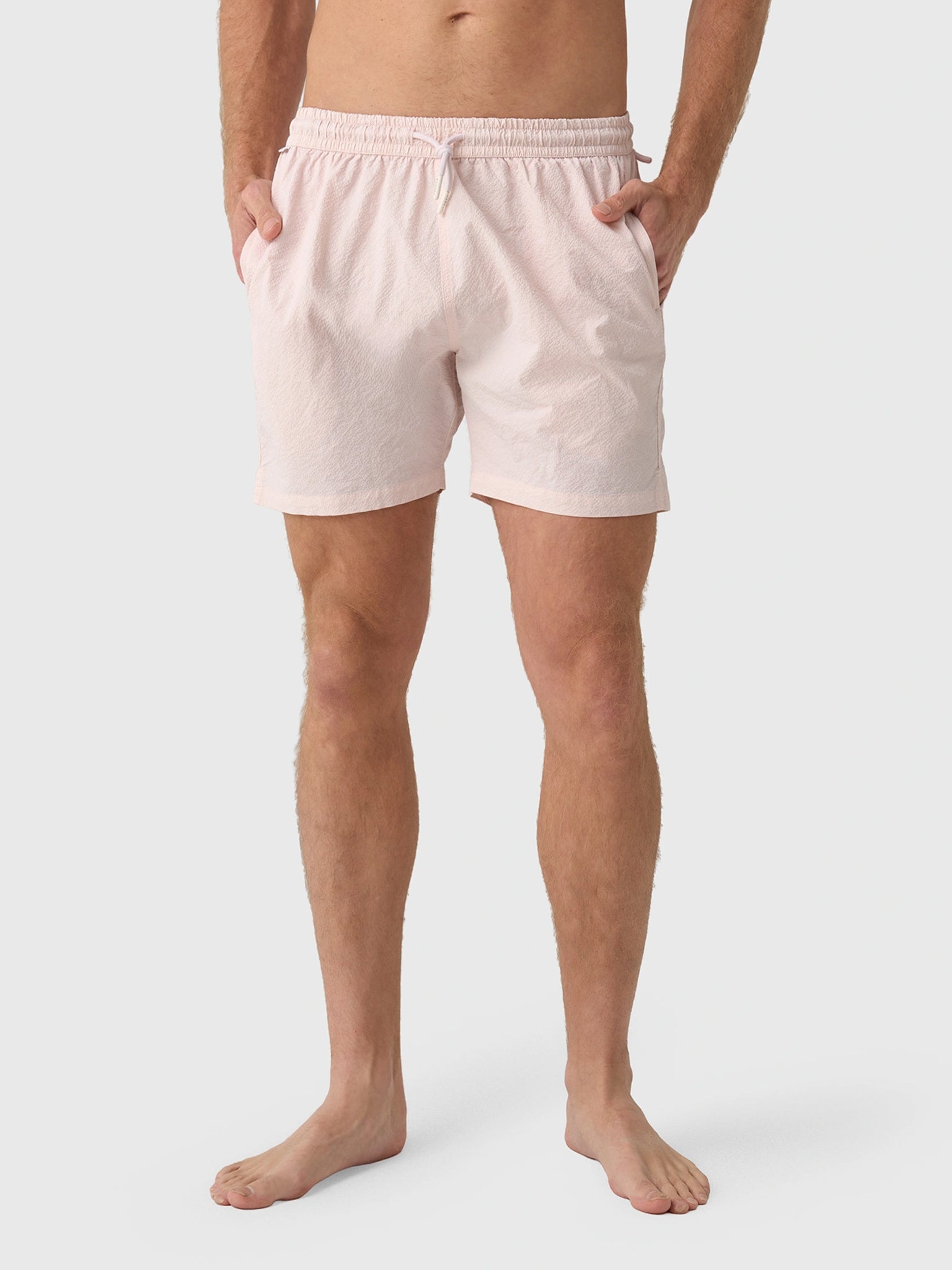 04651 / A Trip In A Bag Men's Mono Seersucker Swim Trunk - Saint Bernard