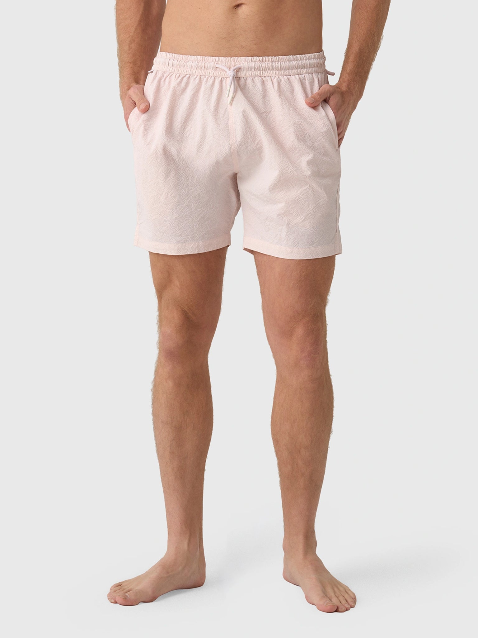 04651 / A Trip In A Bag Men's Mono Seersucker Swim Trunk - Saint Bernard