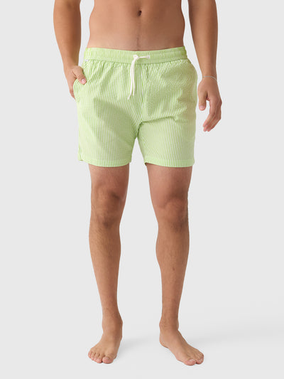 04651 / A Trip In A Bag Men's Seersucker Swim Trunk - Saint Bernard