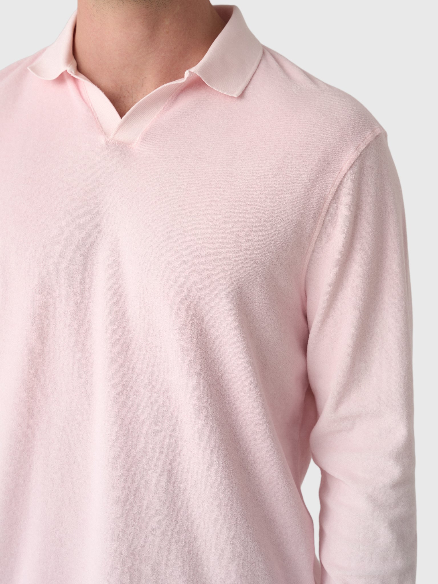 04651 / A Trip In A Bag Men's Terry Johnny Long Sleeve Polo - Saint Bernard