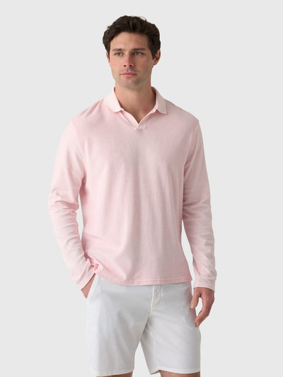 04651 / A Trip In A Bag Men's Terry Johnny Long Sleeve Polo - Saint Bernard