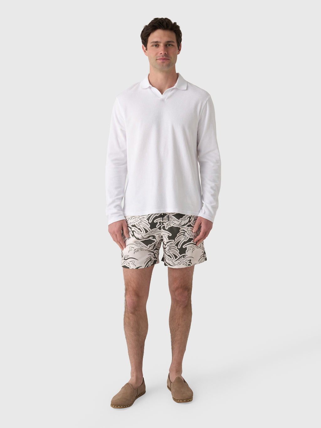 04651 / A Trip In A Bag Men's Terry Johnny Long Sleeve Polo - Saint Bernard
