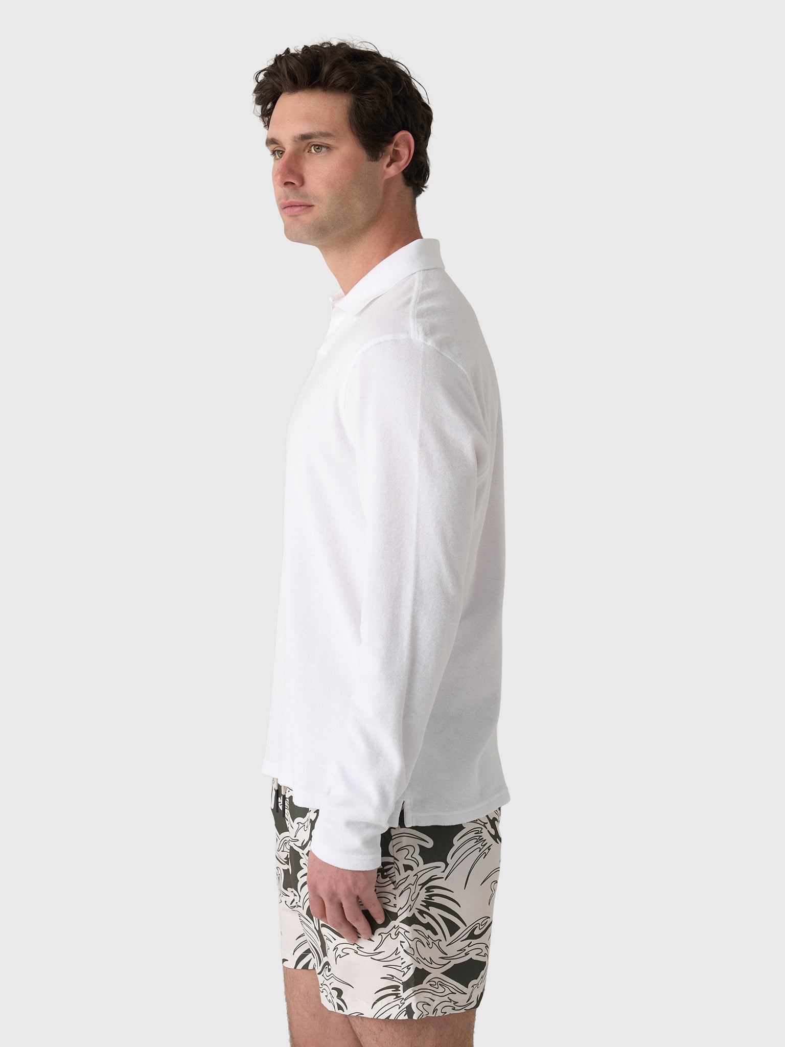 04651 / A Trip In A Bag Men's Terry Johnny Long Sleeve Polo - Saint Bernard