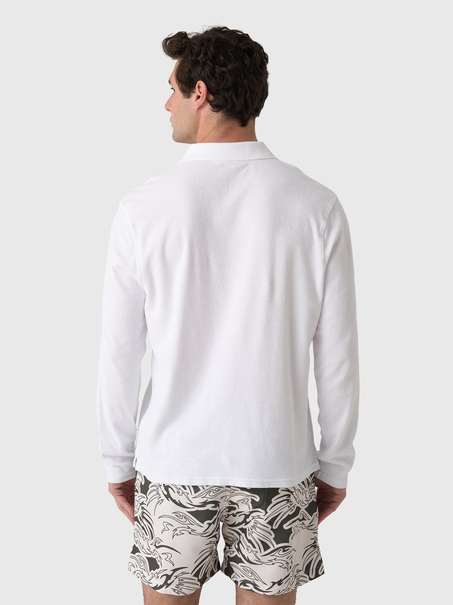 04651 / A Trip In A Bag Men's Terry Johnny Long Sleeve Polo - Saint Bernard