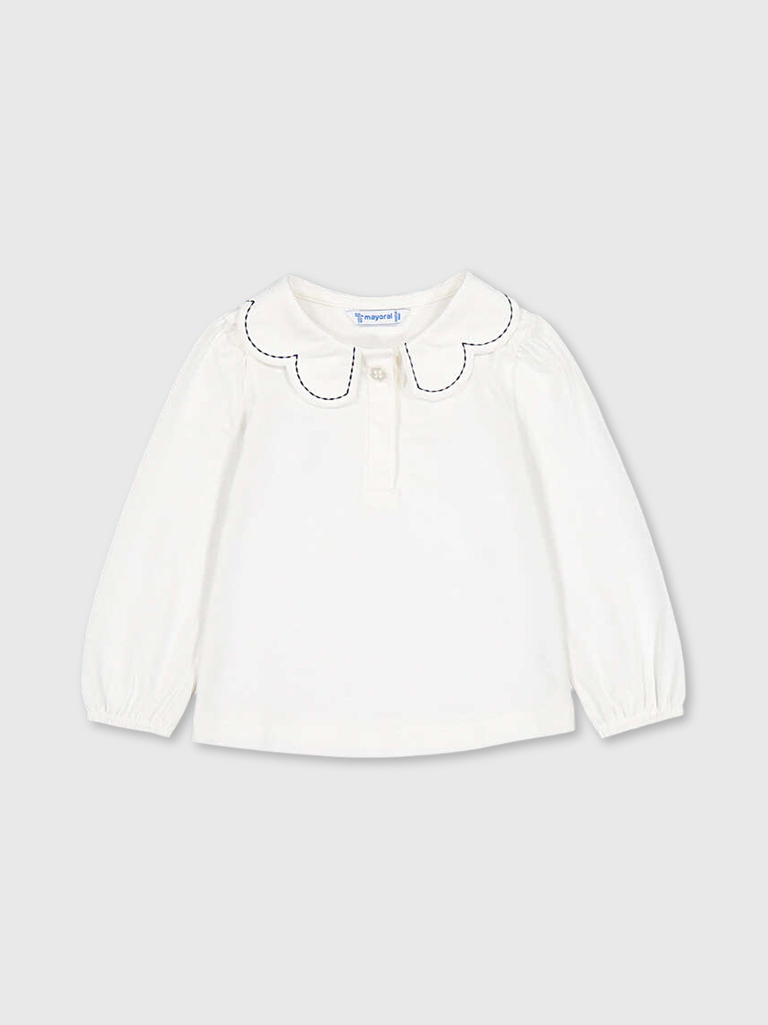 Mayoral Baby Girls' Long Sleeve Wave Collar Polo