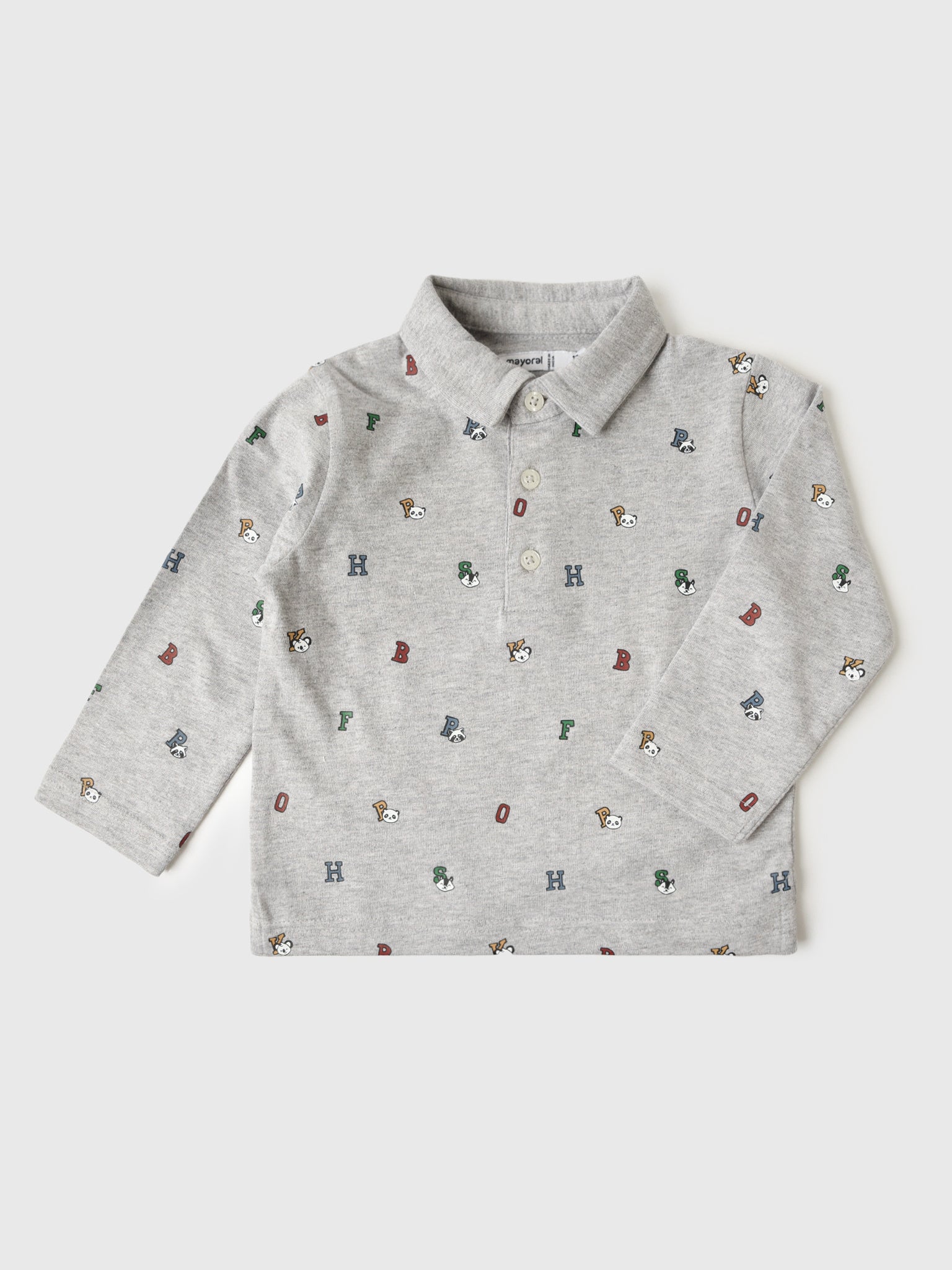 Mayoral Baby Boys' Long Sleeve Printed Polo - Saint Bernard